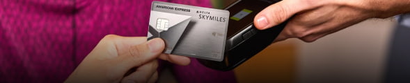 tapping the The Delta SkyMiles® Platinum American Express Card on a payment processor